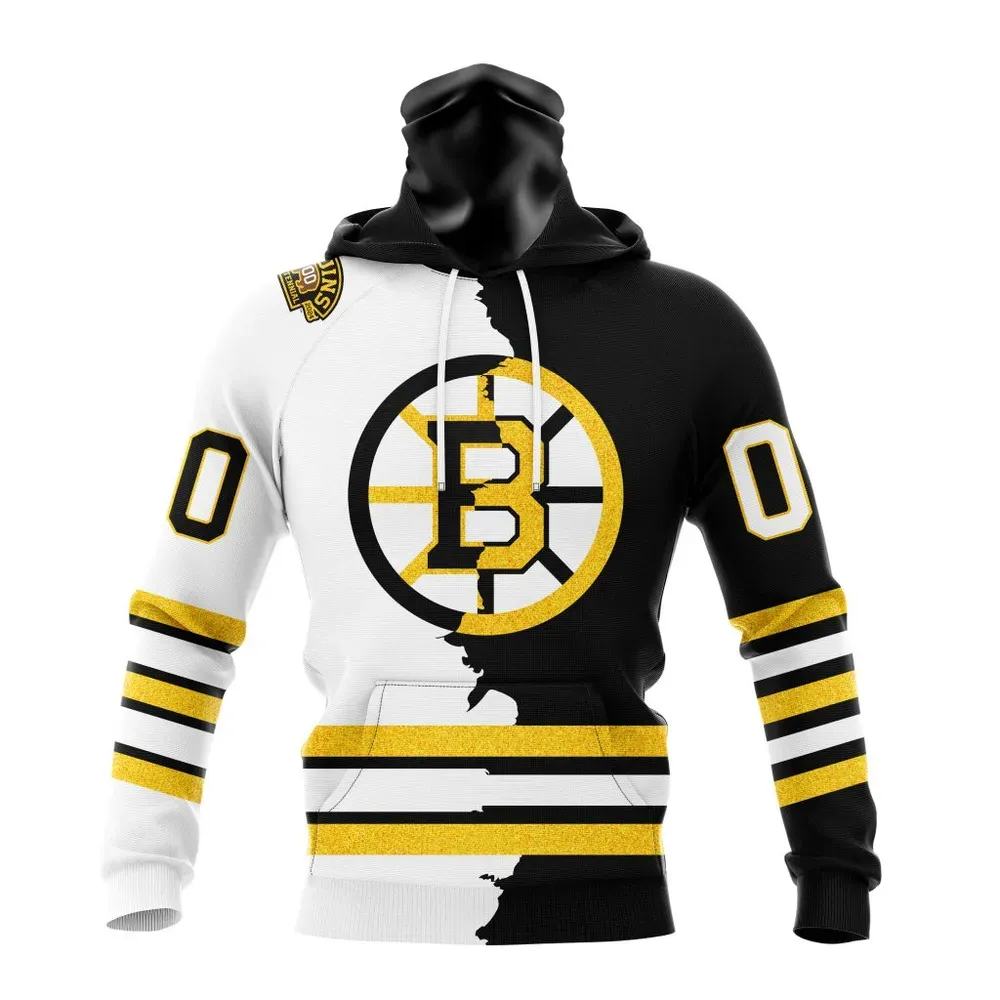 NHL Boston Bruins Personalize Home Mix Away Kits Mask Hoodie