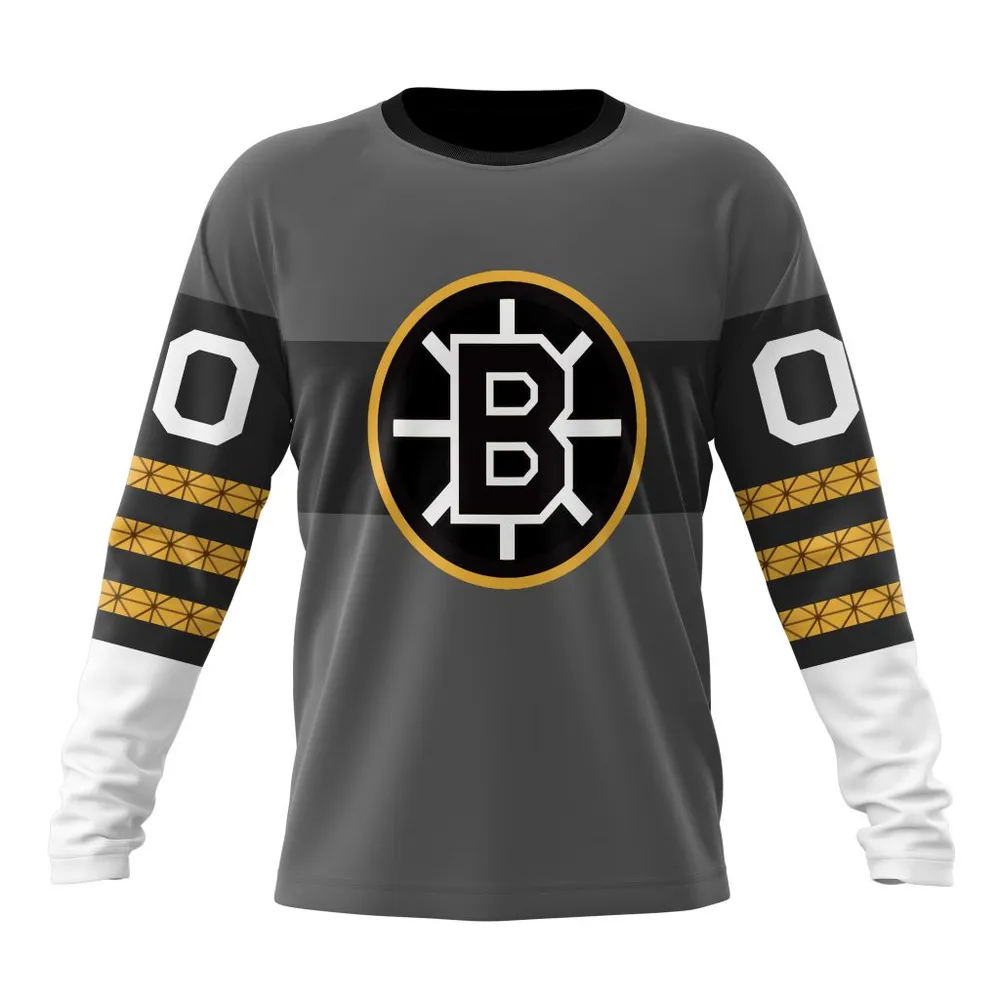 NHL Boston Bruins Personalized Alternate Concepts Kits St2401 Long Sleeved Sweatshirt 