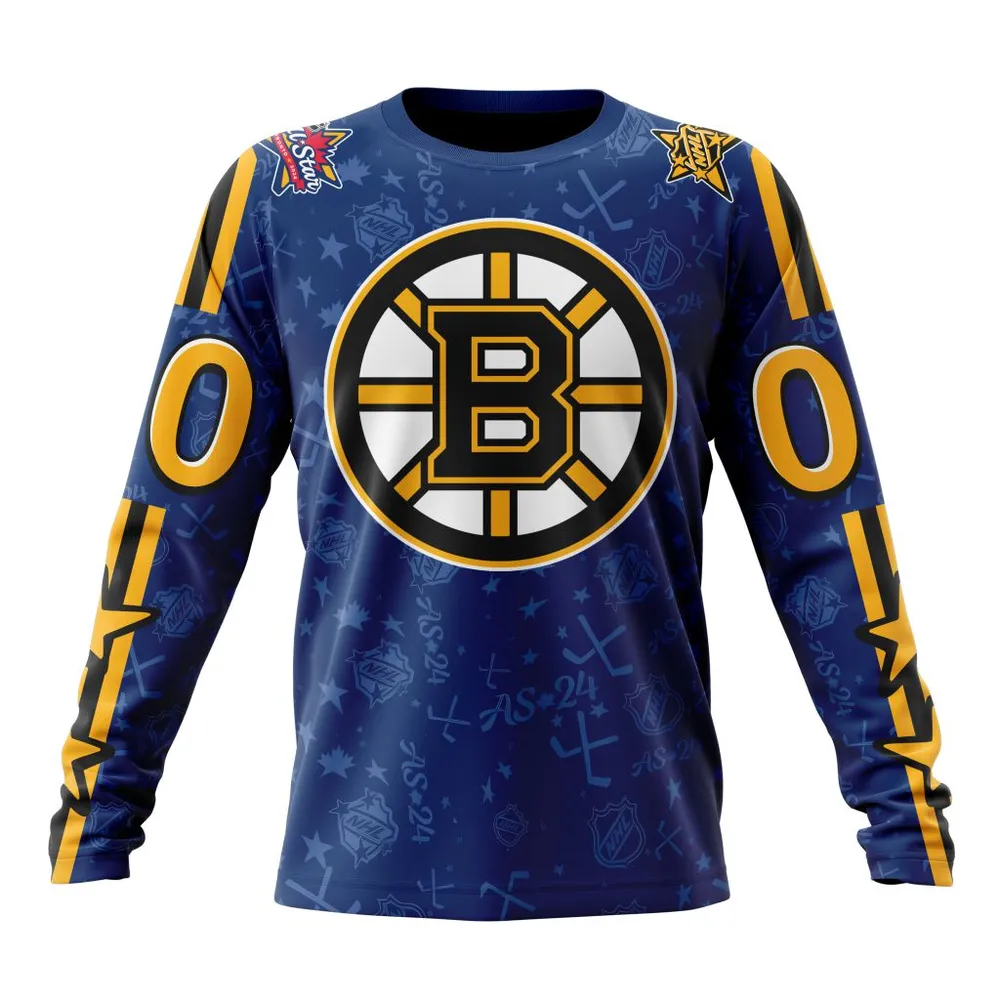 NHL Boston Bruins Special 2024 All-Star Game Design St2401 Long Sleeved Sweatshirt 