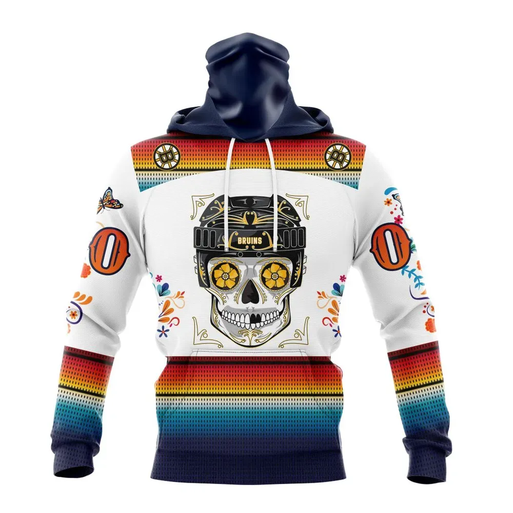 NHL Boston Bruins Special Design For Dia De Los Muertos St2301 Mask Hoodie