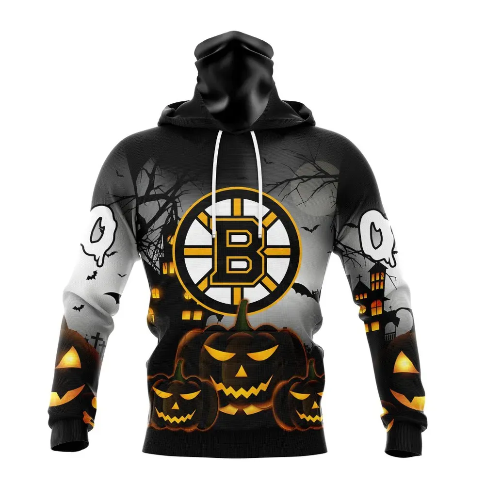 NHL Boston Bruins Special Design For Halloween St2302 Mask Hoodie