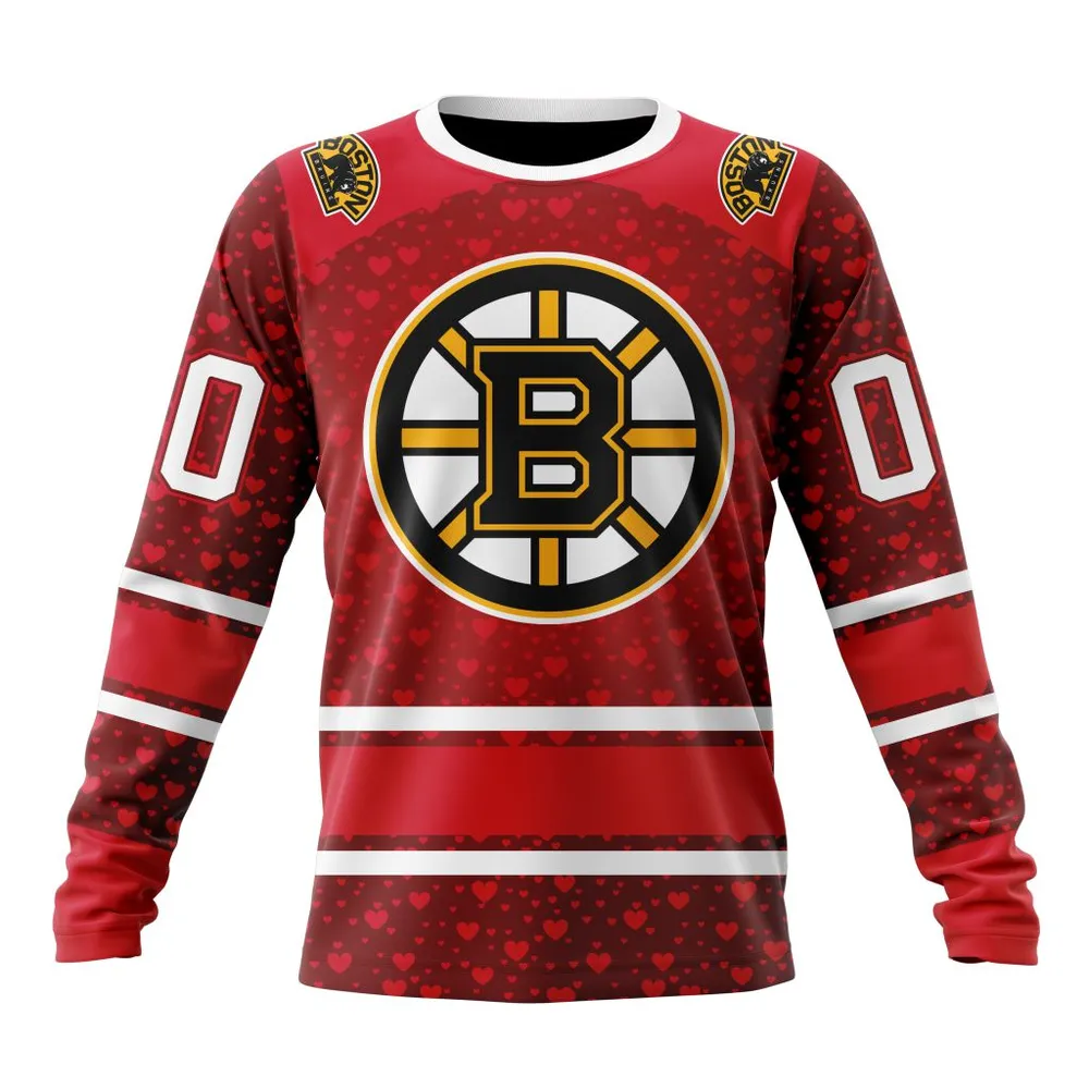 NHL Boston Bruins Special Gift For Valentines Day St2401 Long Sleeved Sweatshirt 