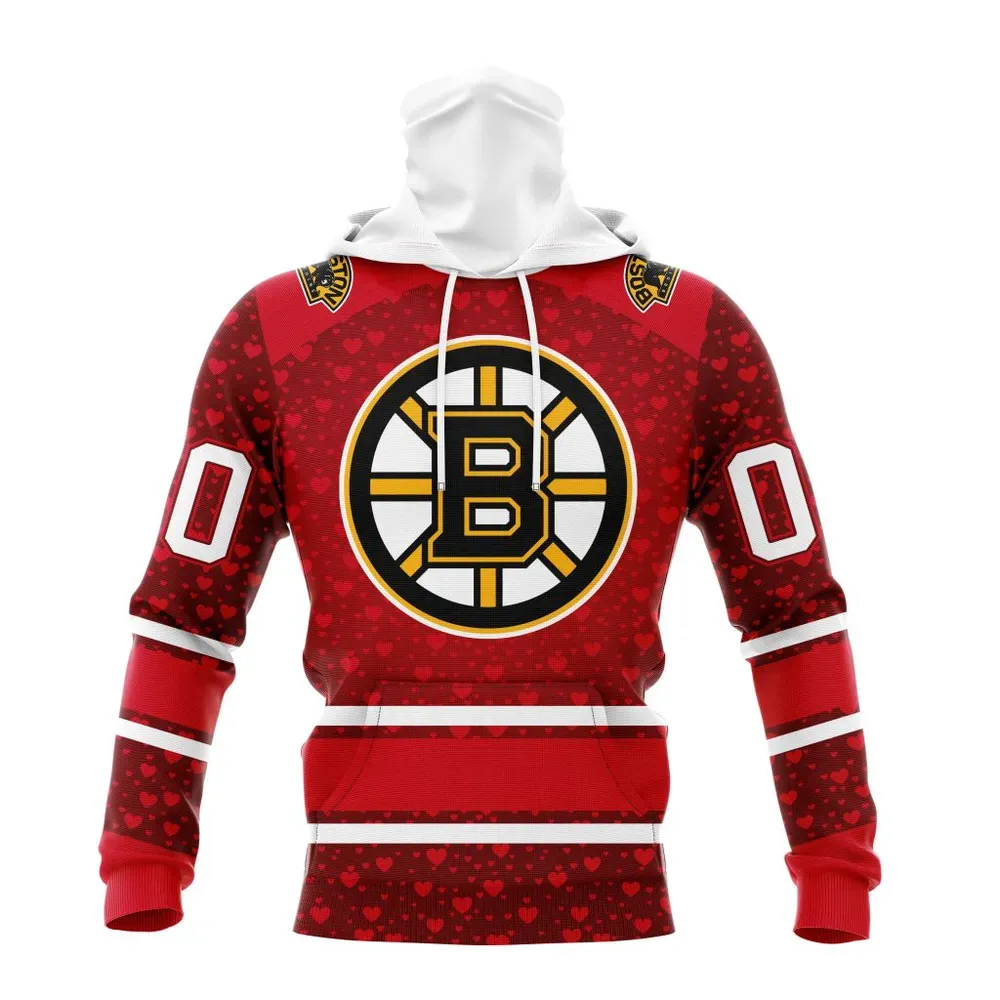 NHL Boston Bruins Special Gift For Valentines Day St2401 Mask Hoodie