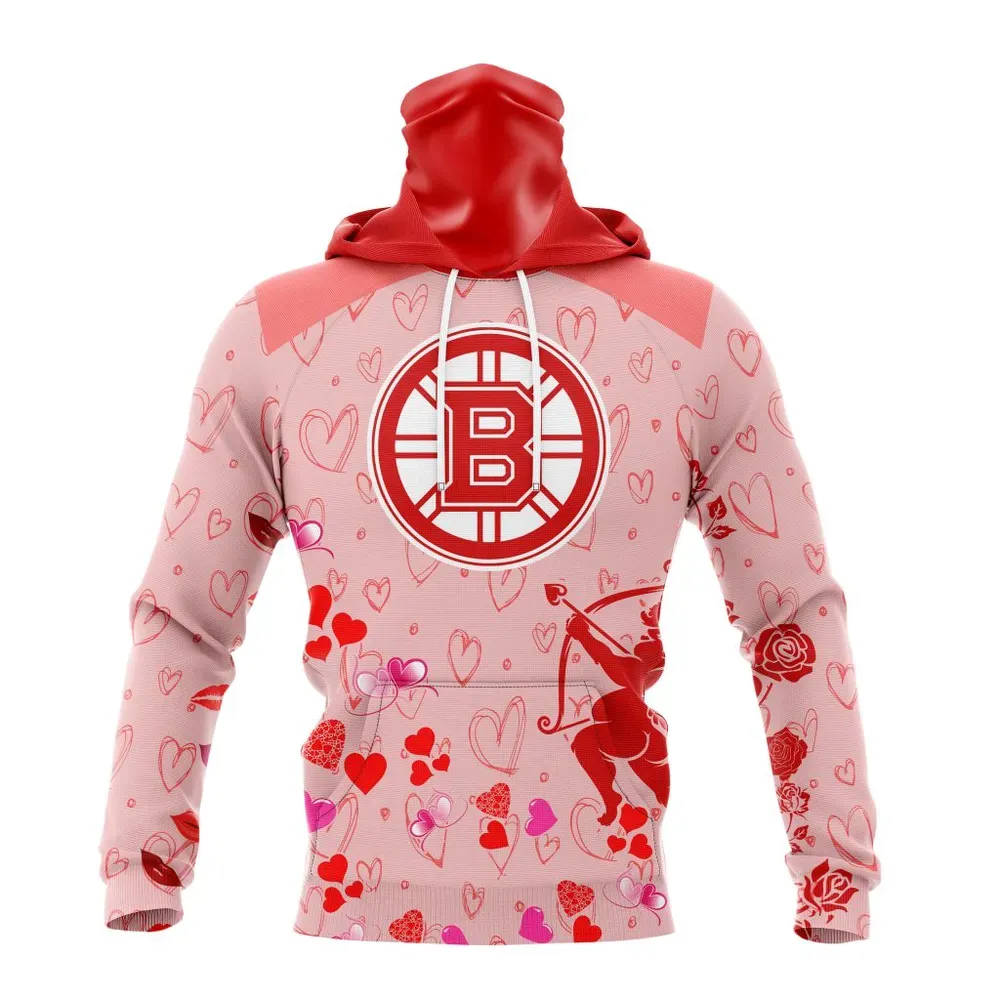 NHL Boston Bruins Special Gift For Valentines Day St2402 Mask Hoodie