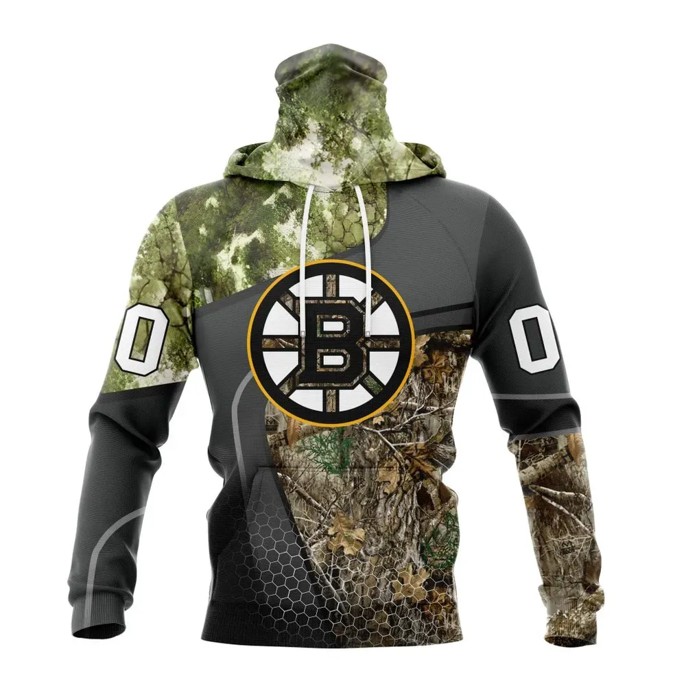 NHL Boston Bruins Special Hunting Camo Design St2302 Mask Hoodie