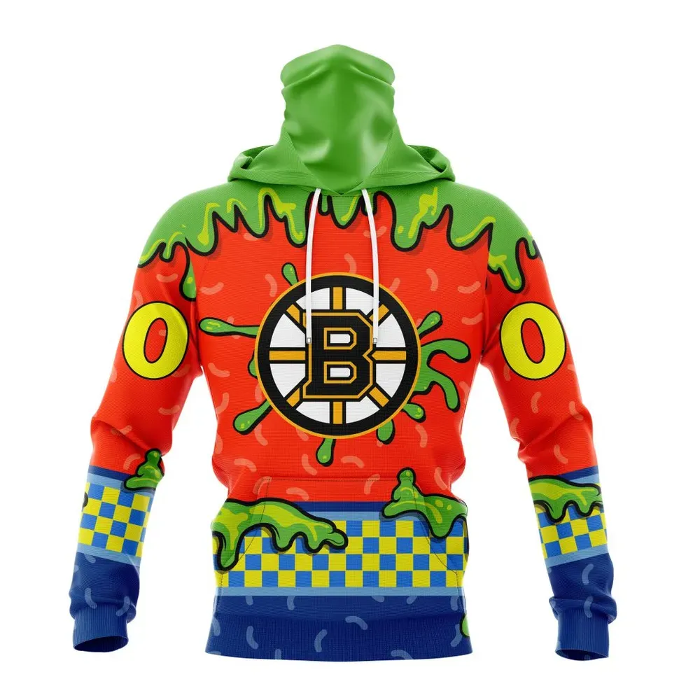 NHL Boston Bruins Special Nickelodeon Design St2301 Mask Hoodie