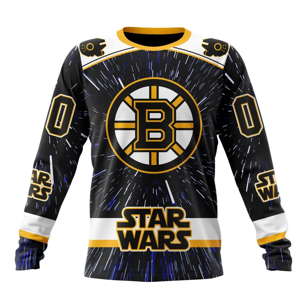 NHL Boston Bruins Special Star Wars Design St2303 Long Sleeved Sweatshirt 