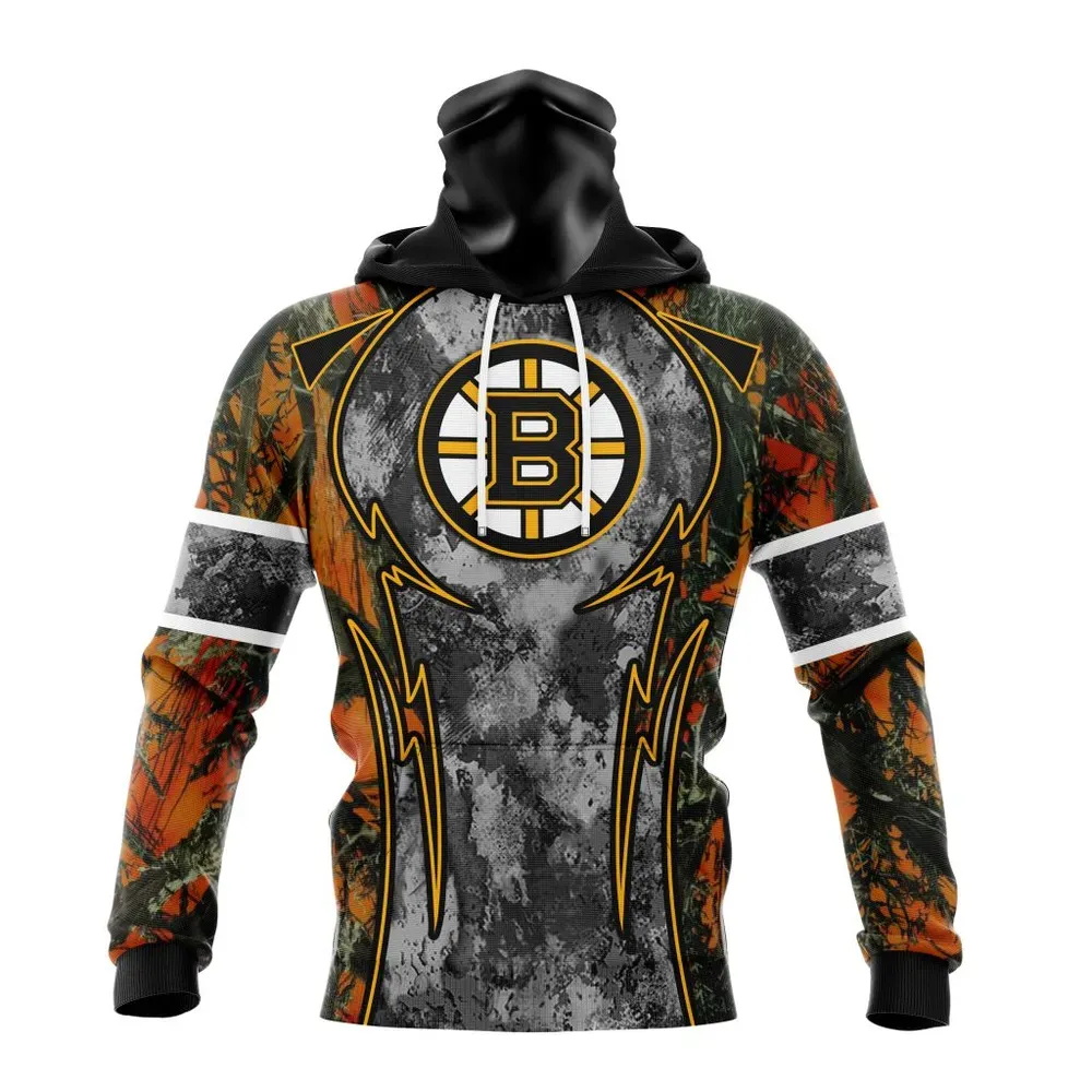 NHL Boston Bruins Specialized Design Wih Camo Concepts For Hungting In Forest Mask Hoodie