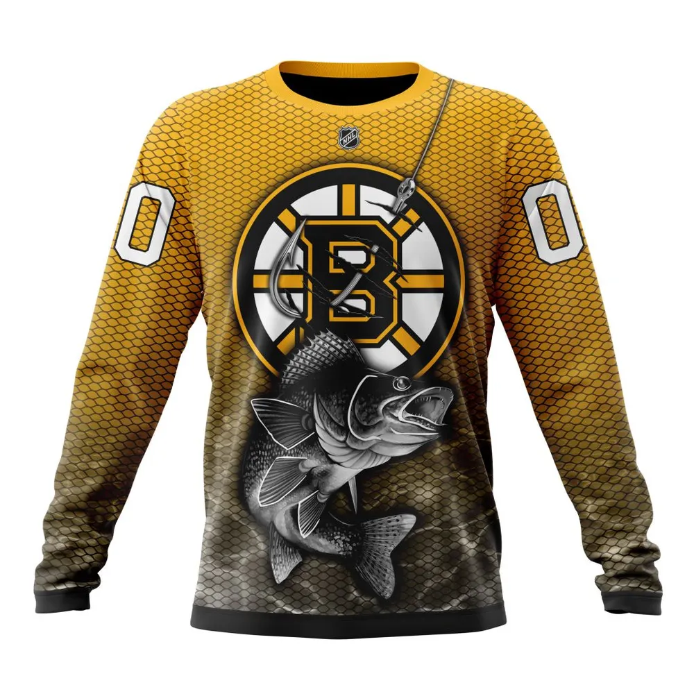 NHL Boston Bruins | Specialized Fishing Style St2201 Long Sleeved Sweatshirt 