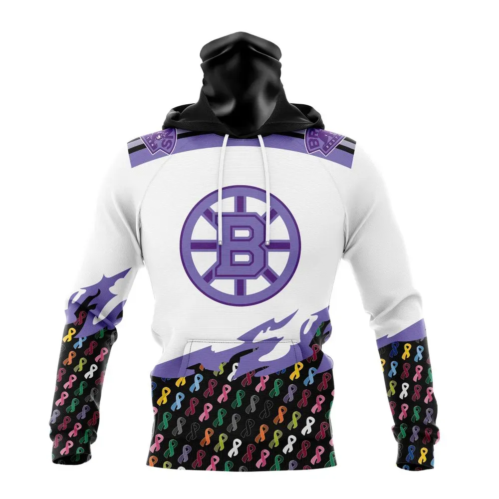 NHL Boston Bruins Specialized Kits In October We Stand Together We Can Beat Cancer Mask Hoodie