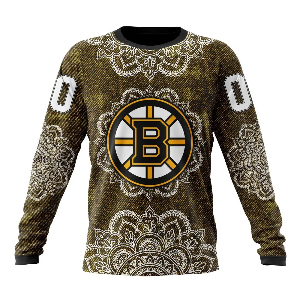 NHL Boston Bruins | Specialized Mandala Style St2201 Long Sleeved Sweatshirt 