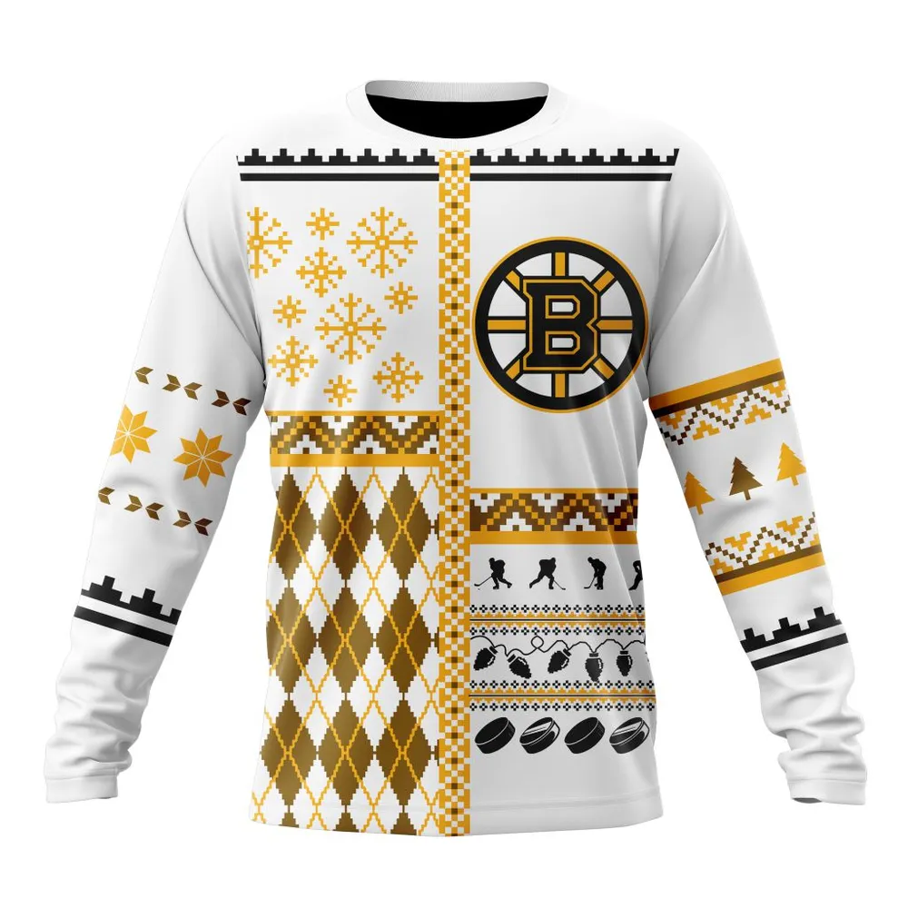 NHL Boston Bruins Specialized Unisex Christmas Is Coming V01 Long Sleeved Sweatshirt 