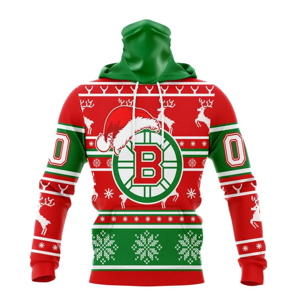 NHL Boston Bruins Specialized Unisex Christmas Is Coming V02 Mask Hoodie