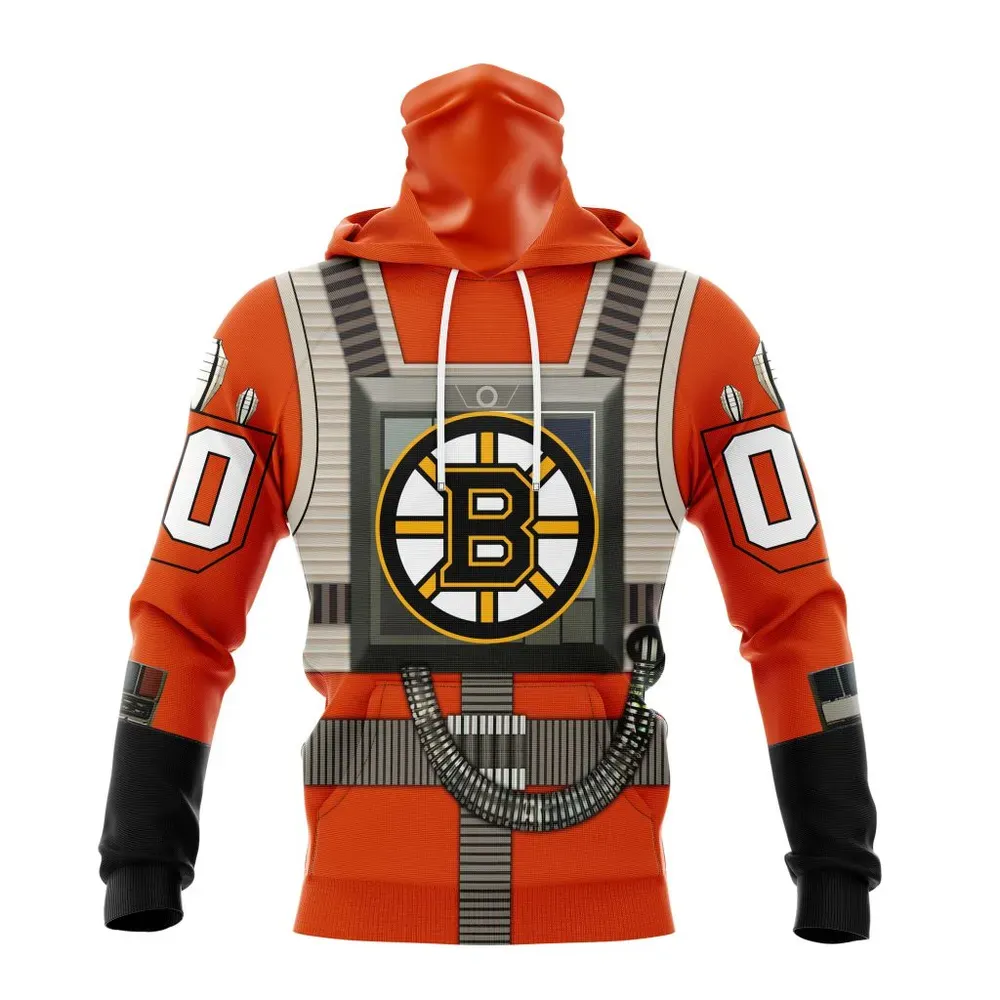 NHL Boston Bruins Star Wars Rebel Pilot Design St2201 Mask Hoodie