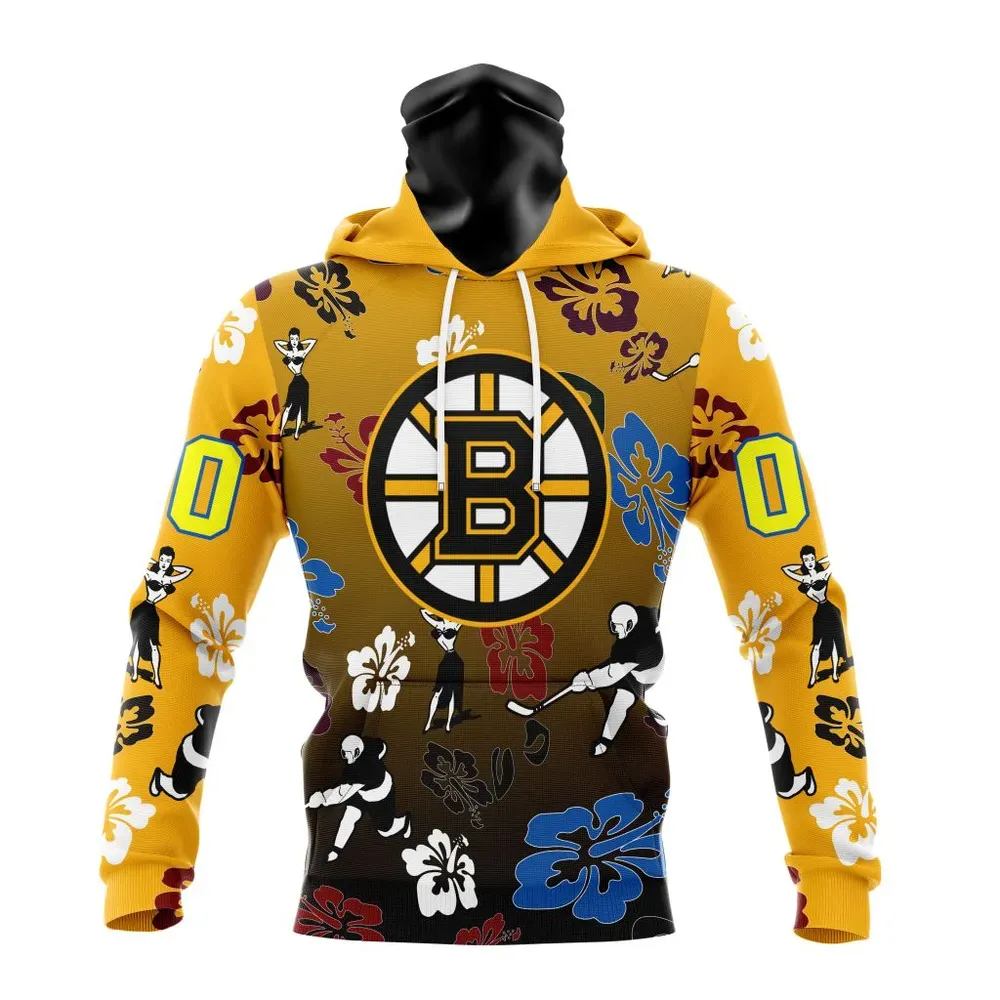 NHL Boston Bruins X Hawaii Specialized Design For Hawaiia V0122 Mask Hoodie