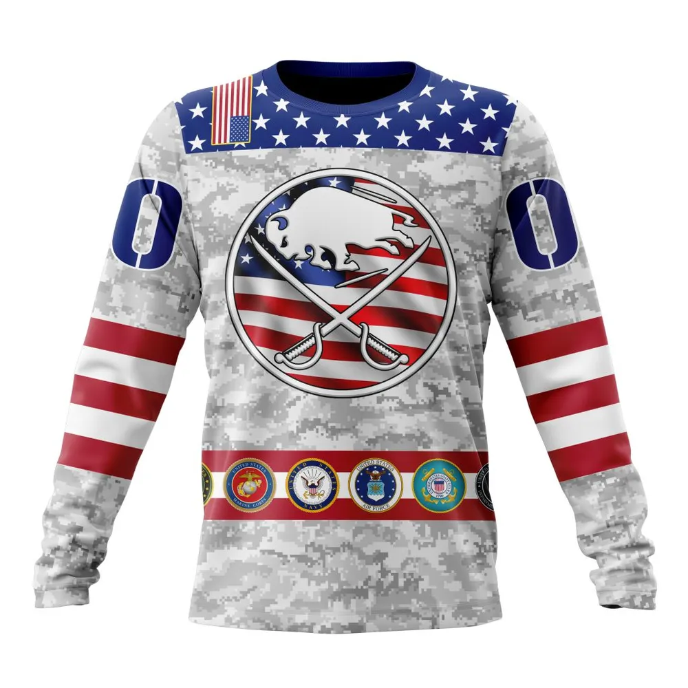 NHL Buffalo Sabres Armed Forces Appreciation St2201 Long Sleeved Sweatshirt 