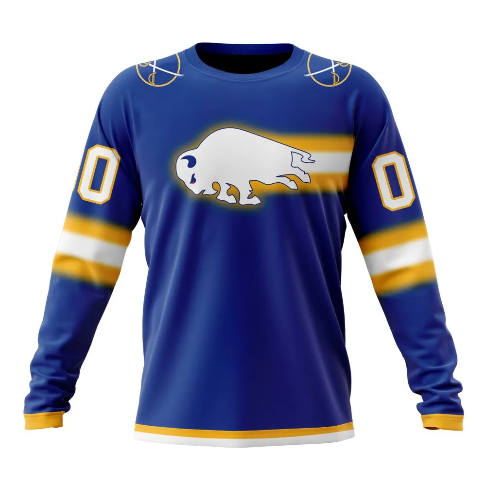 NHL Buffalo Sabres Personalize Gradient Series Concept St2301 Long Sleeved Sweatshirt 