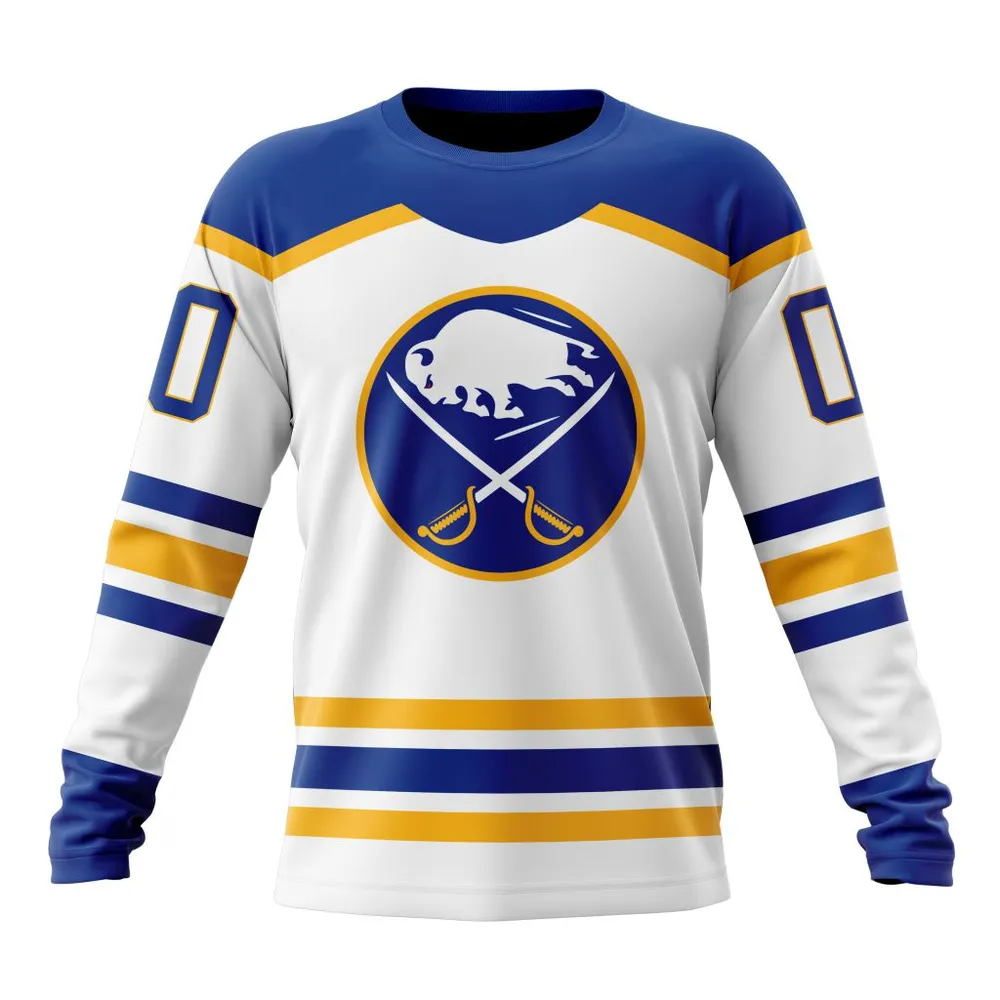 NHL Buffalo Sabres Personalized Away Kits Long Sleeved Sweatshirt 