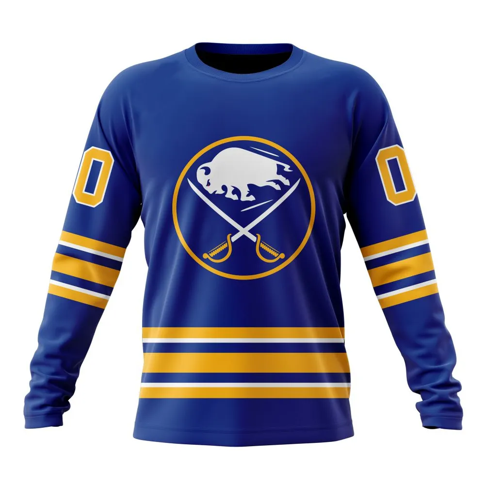 NHL Buffalo Sabres Personalized Home Kits Long Sleeved Sweatshirt 