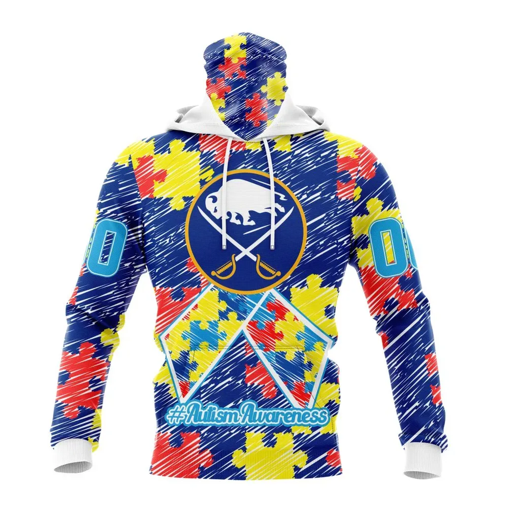 NHL Buffalo Sabres Special Autism Awareness Design St2201 Mask Hoodie