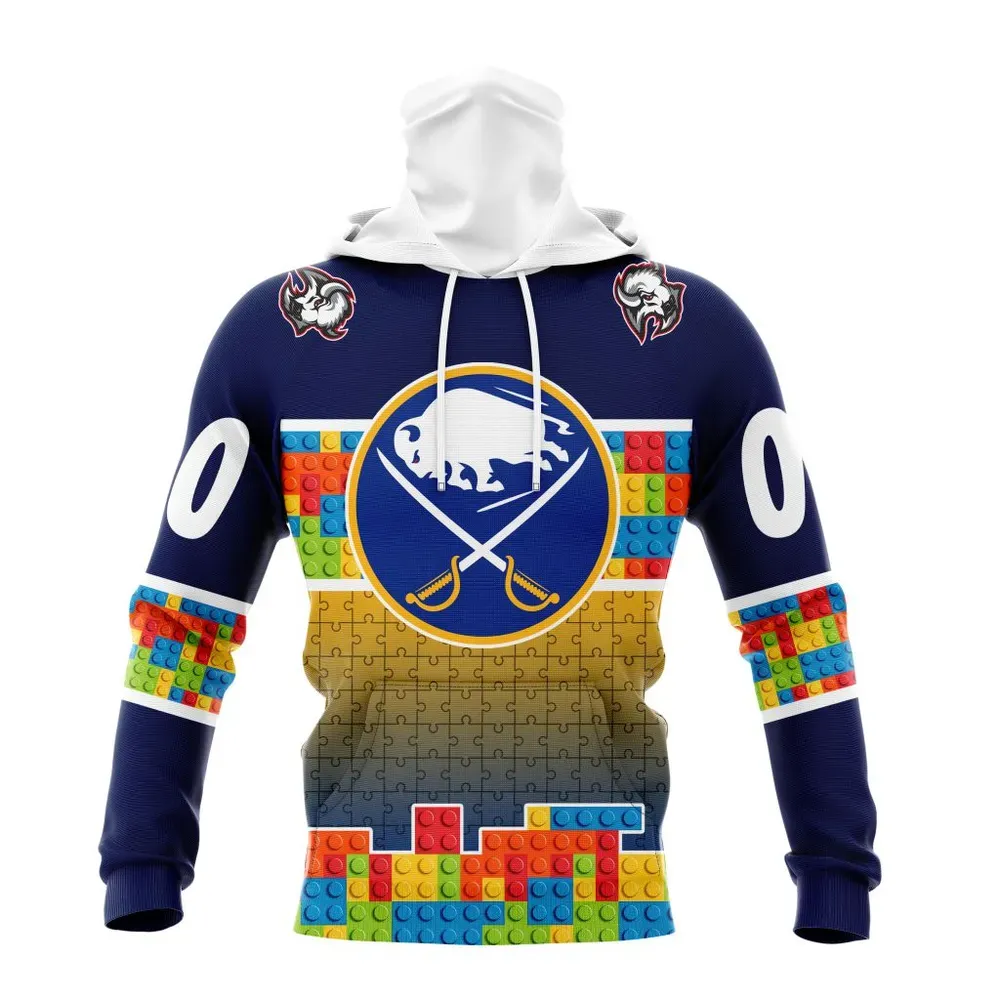 NHL Buffalo Sabres Special Autism Awareness Design V2301 Mask Hoodie