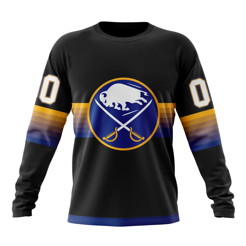 NHL Buffalo Sabres Special Black And Gradient Design St2301 Long Sleeved Sweatshirt 