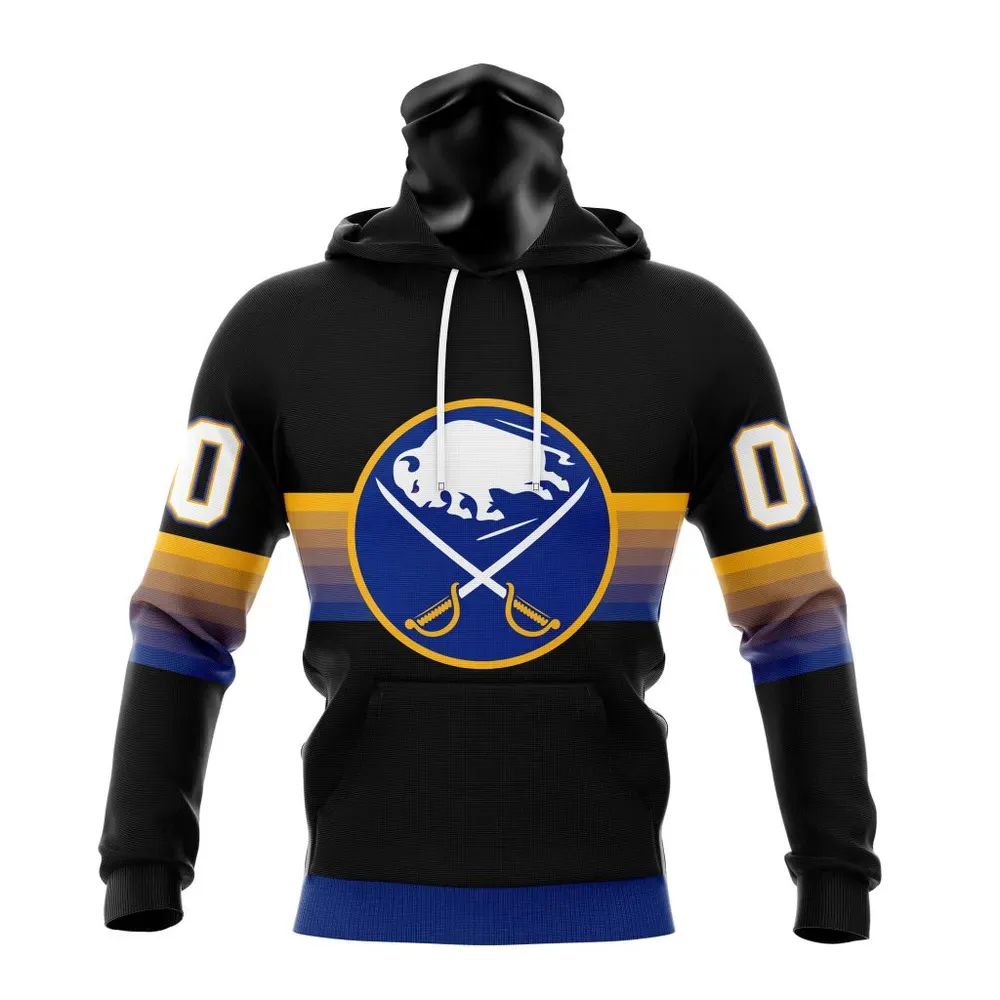 NHL Buffalo Sabres Special Black And Gradient Design St2301 Mask Hoodie