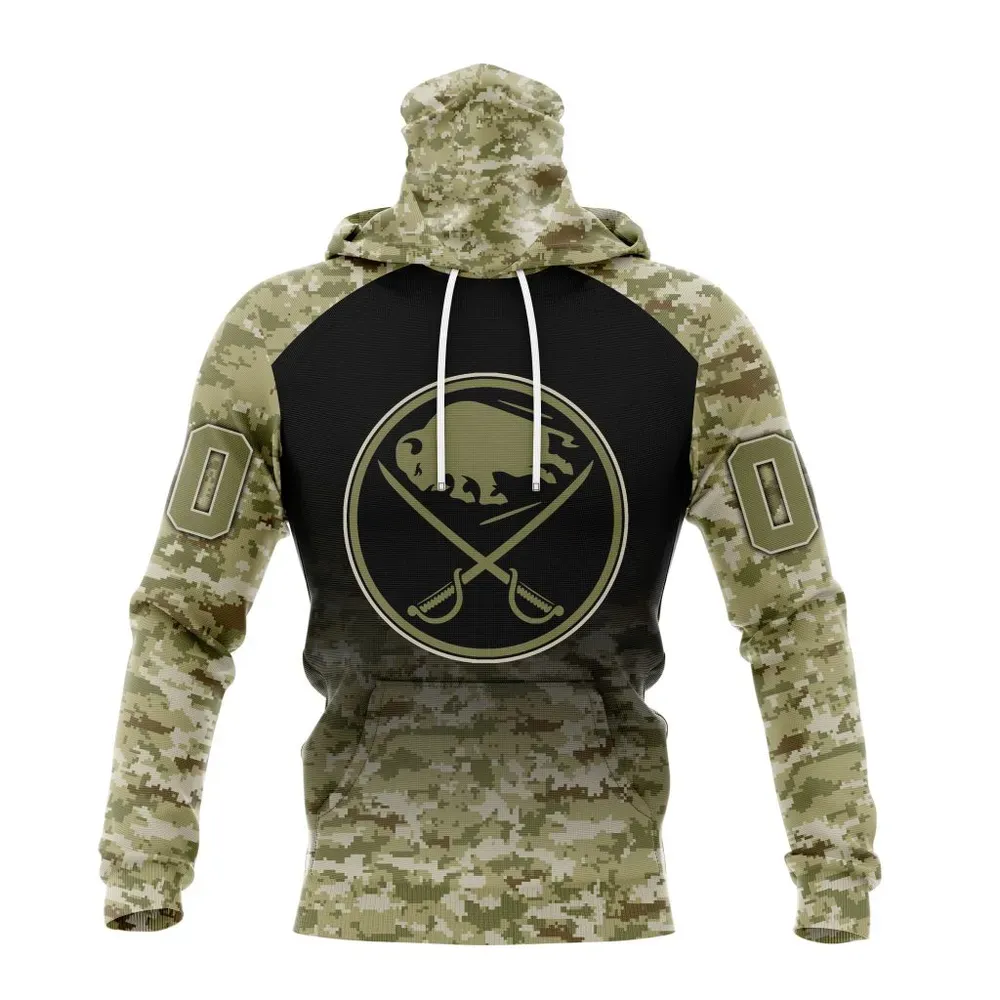 NHL Buffalo Sabres Special Camo Design For Veterans Day St2302 Mask Hoodie