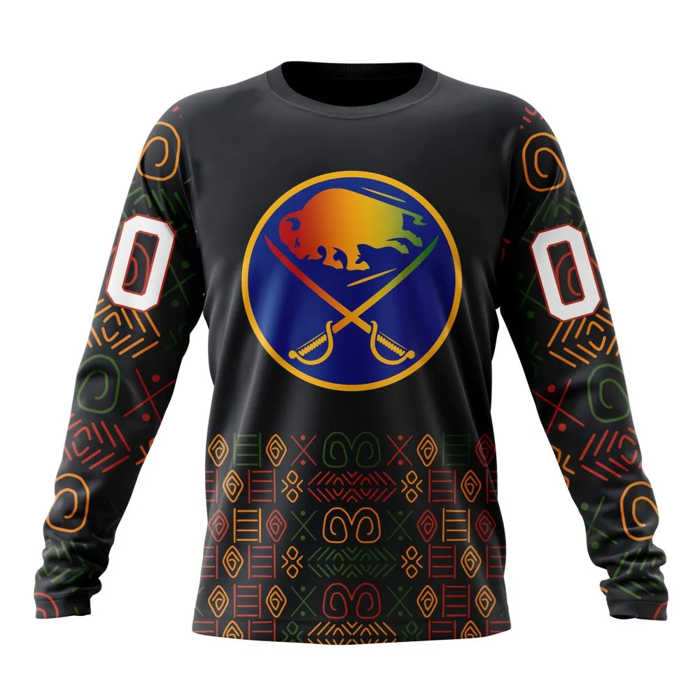 NHL Buffalo Sabres Special Design For Black History Month St2401 Long Sleeved Sweatshirt 