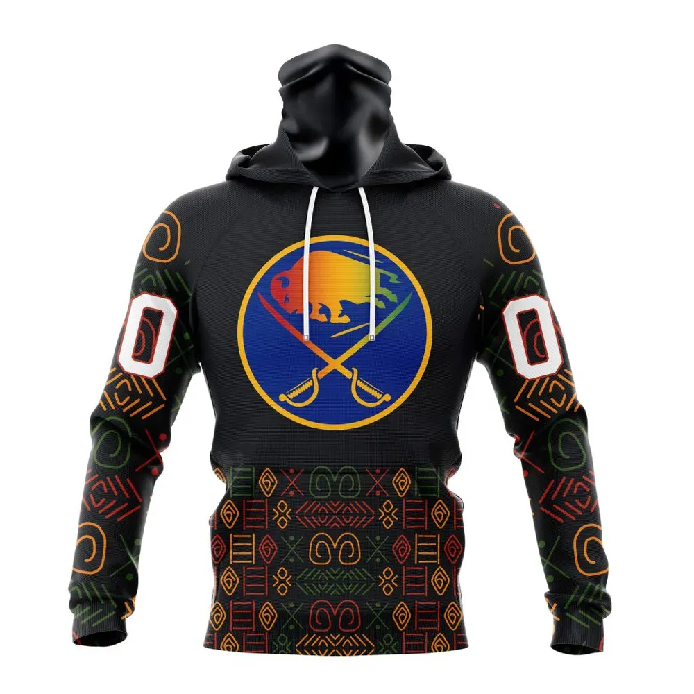 NHL Buffalo Sabres Special Design For Black History Month St2401 Mask Hoodie