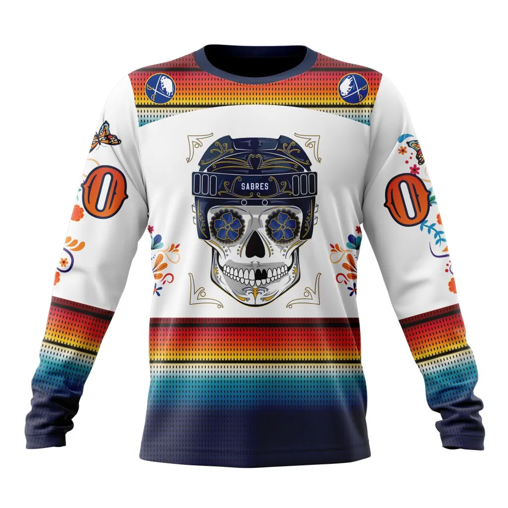 NHL Buffalo Sabres Special Design For Dia De Los Muertos St2301 Long Sleeved Sweatshirt 