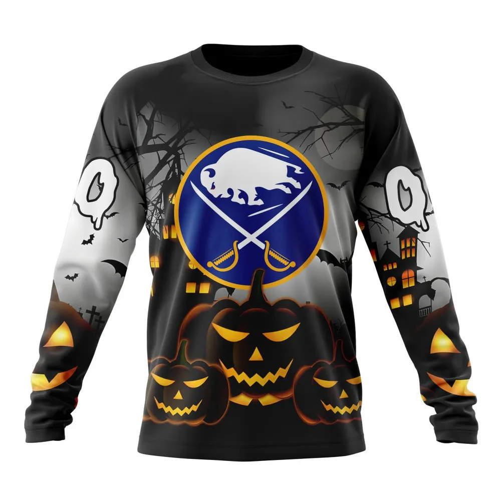 NHL Buffalo Sabres Special Design For Halloween St2302 Long Sleeved Sweatshirt 