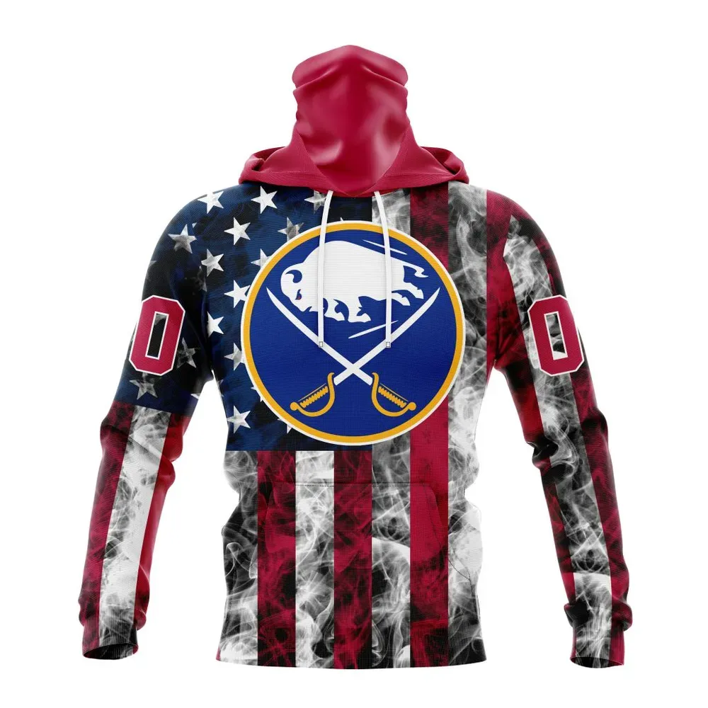 NHL Buffalo Sabres Special Design For Independence Day The Fourth Of July St2401 Mask Hoodie