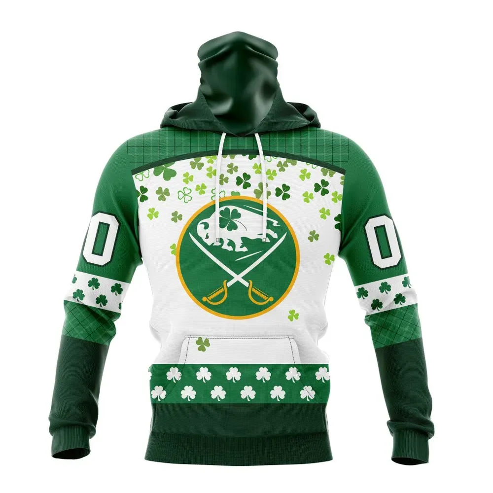 NHL Buffalo Sabres Special Design For St. Patrick Day St2401 Mask Hoodie