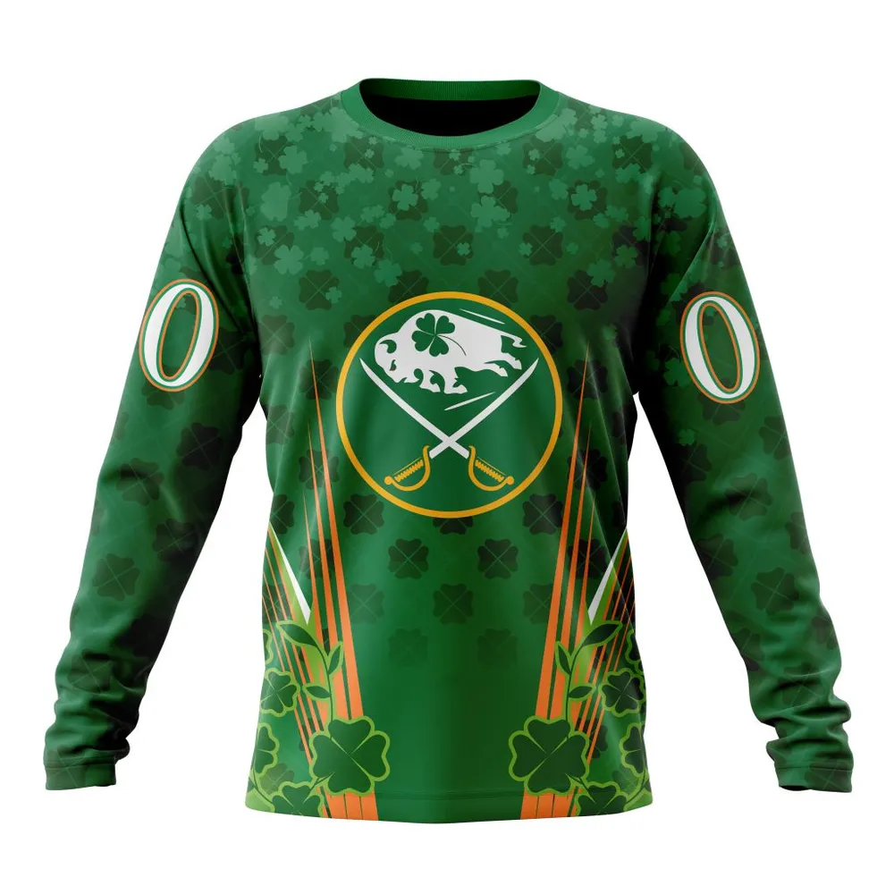 NHL Buffalo Sabres Special Design For St. Patrickâ€™S Day St2402 Long Sleeved Sweatshirt 