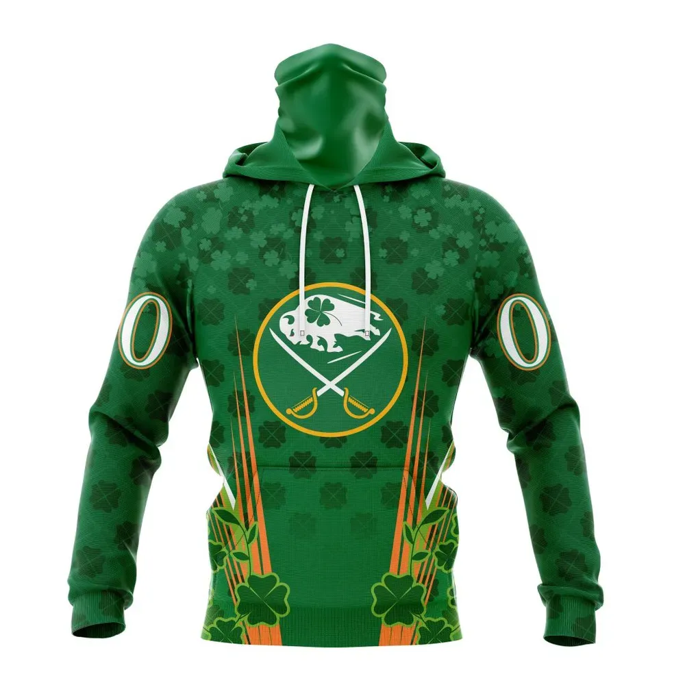 NHL Buffalo Sabres Special Design For St. Patrickâ€™S Day St2402 Mask Hoodie