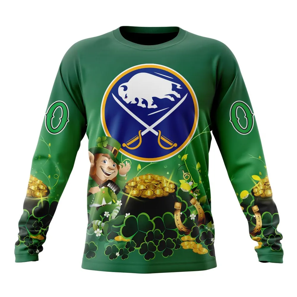 NHL Buffalo Sabres Special Design For St. Patrickâ€™S Day St2403 Long Sleeved Sweatshirt 