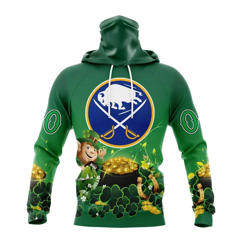 NHL Buffalo Sabres Special Design For St. Patrickâ€™S Day St2403 Mask Hoodie