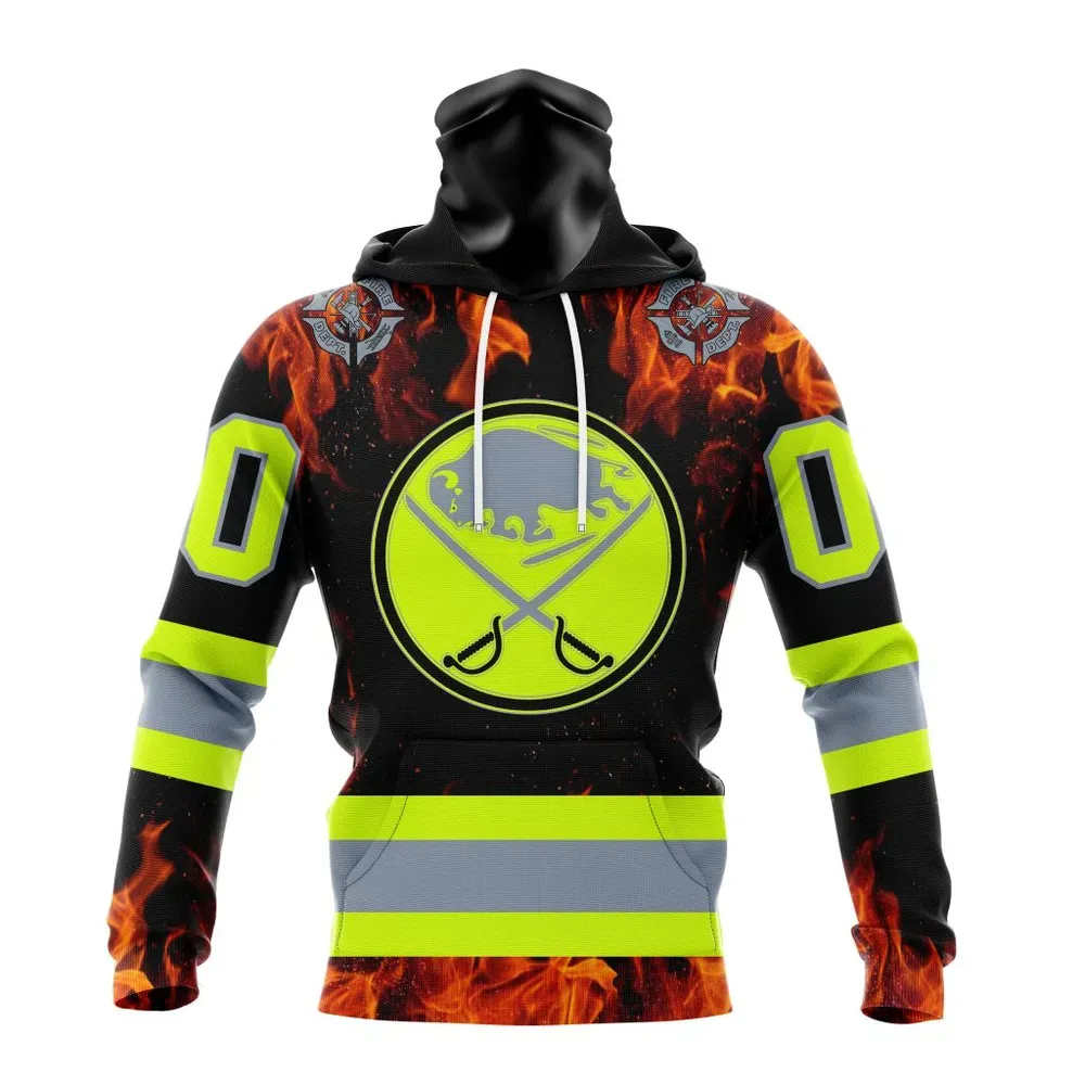 NHL Buffalo Sabres Special Design Honoring Firefighters St2401 Mask Hoodie