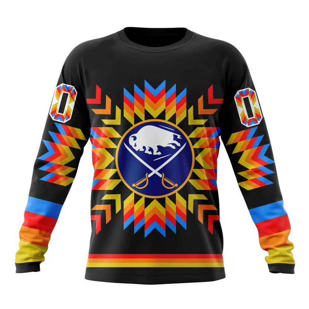 NHL Buffalo Sabres Special Design With Native Pattern St2306 Long Sleeved Sweatshirt 