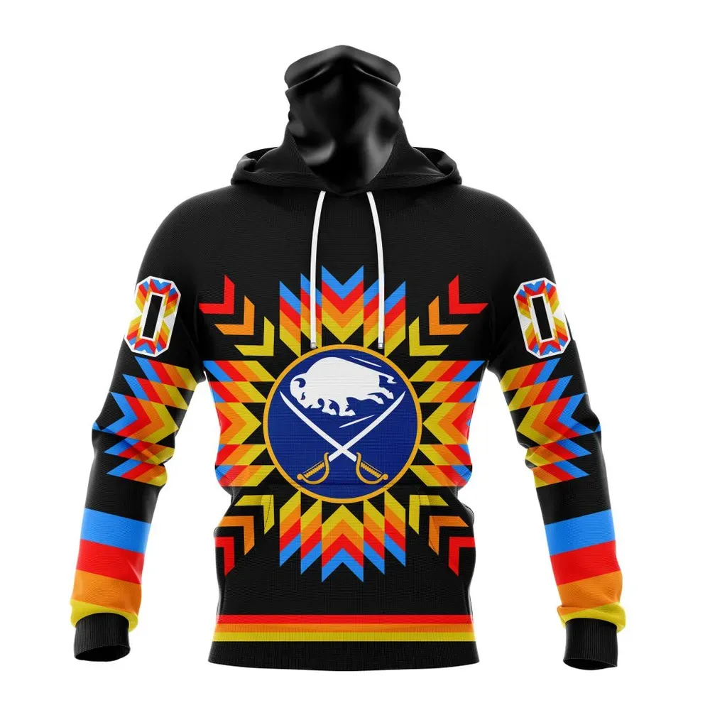 NHL Buffalo Sabres Special Design With Native Pattern St2306 Mask Hoodie