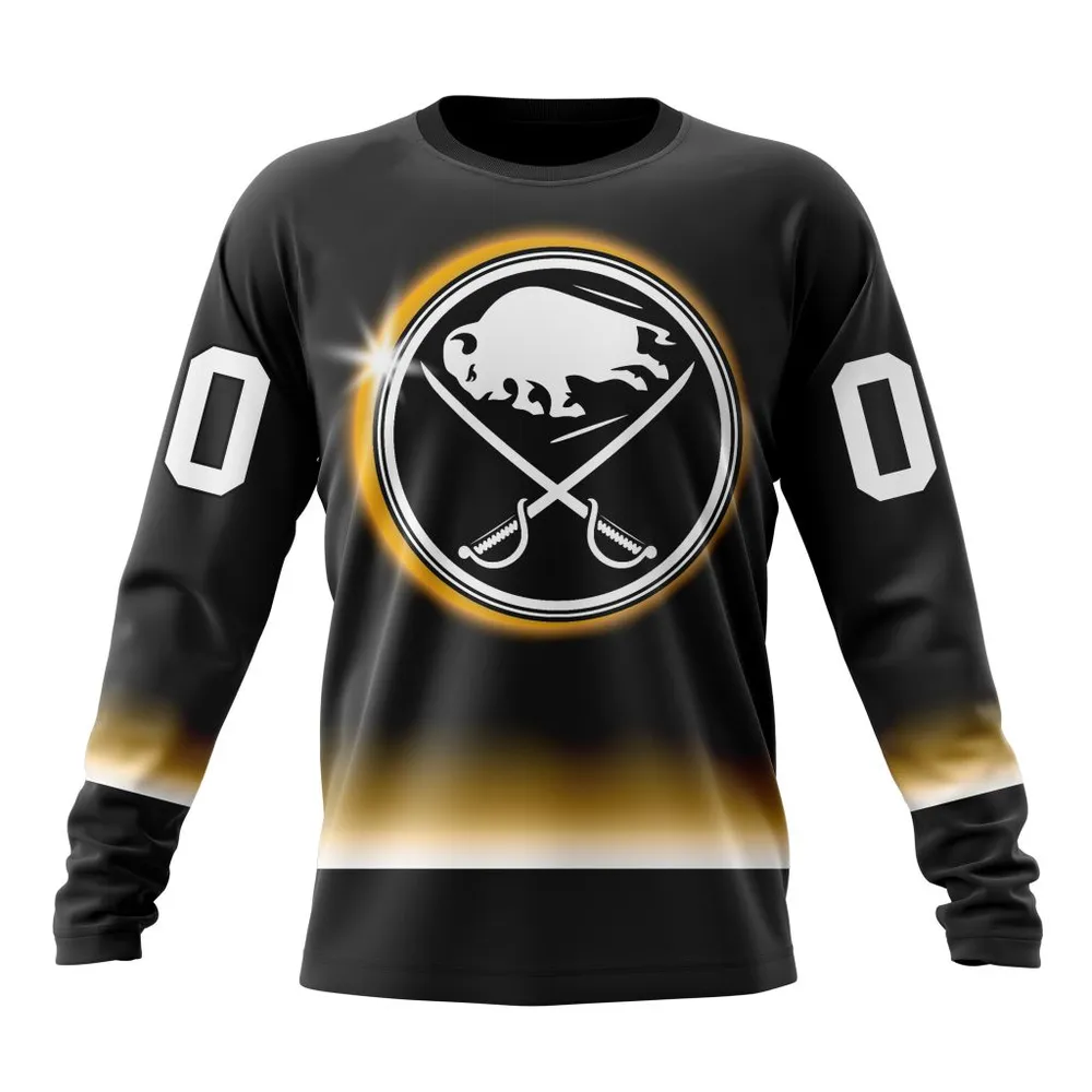 NHL Buffalo Sabres Special Eclipse Design St2401 Long Sleeved Sweatshirt 