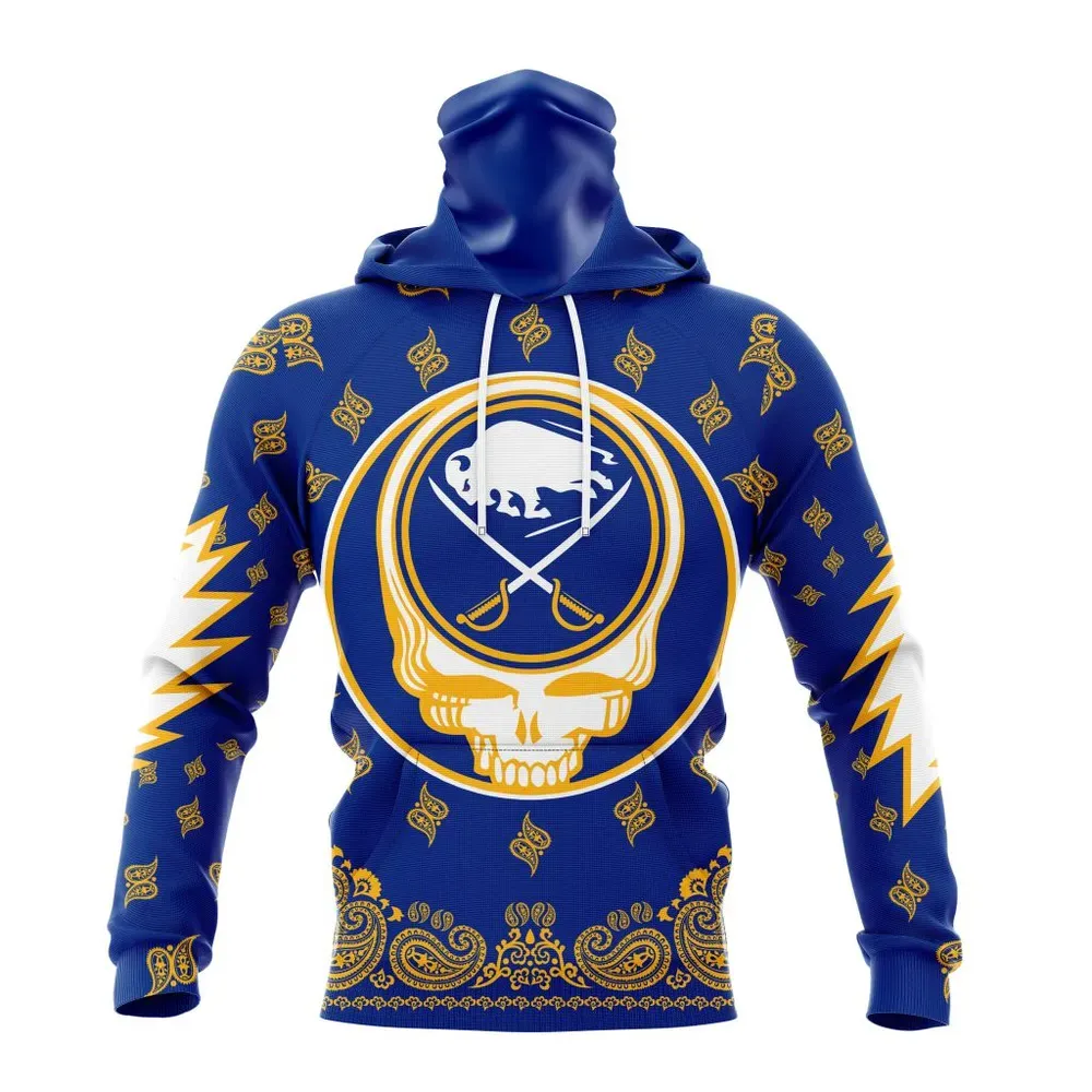 NHL Buffalo Sabres Special Grateful Dead Design St2303 Mask Hoodie