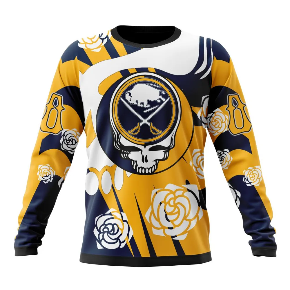 NHL Buffalo Sabres Special Grateful Dead Design St2305 Long Sleeved Sweatshirt 