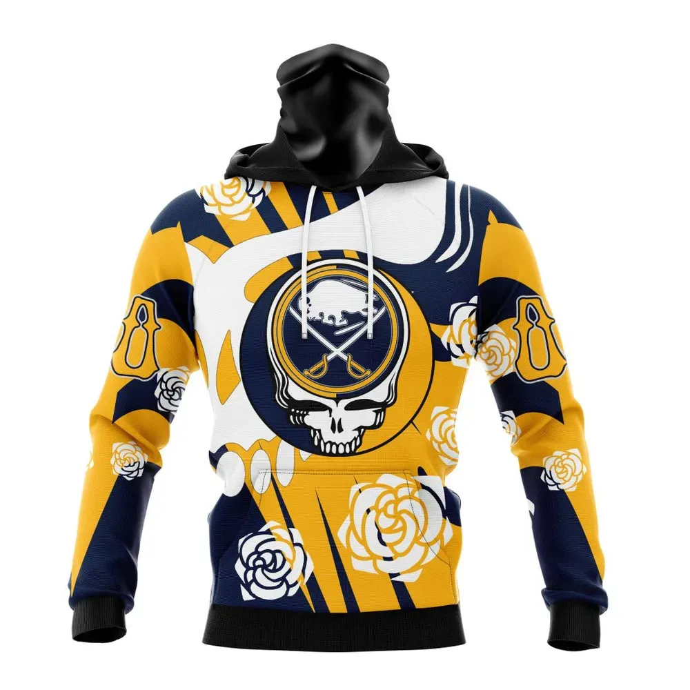 NHL Buffalo Sabres Special Grateful Dead Design St2305 Mask Hoodie