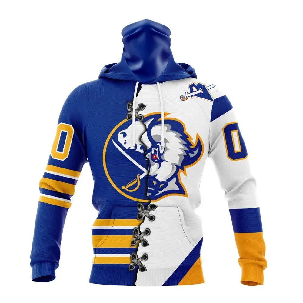 NHL Buffalo Sabres Special Home Mix Reverse Retro Personalized Kits Mask Hoodie