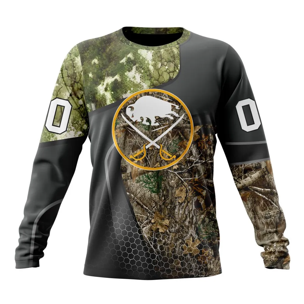 NHL Buffalo Sabres Special Hunting Camo Design St2302 Long Sleeved Sweatshirt 