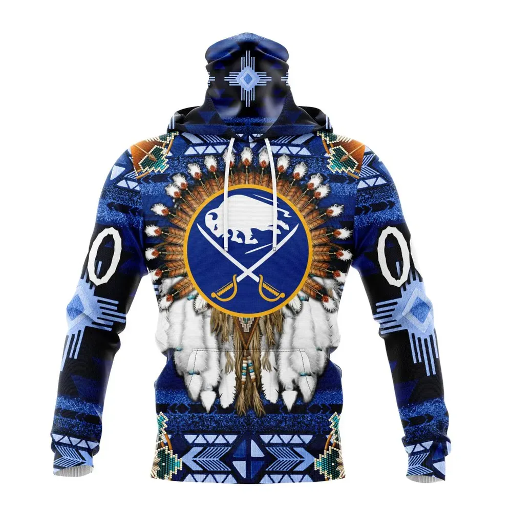 NHL Buffalo Sabres Special Native Costume Design St2202 Mask Hoodie