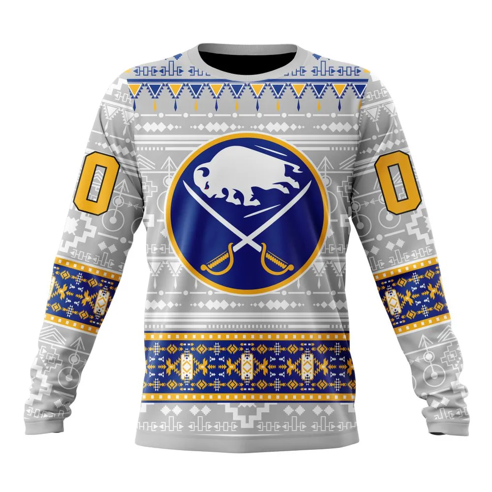 NHL Buffalo Sabres Special Native Design St2302 Long Sleeved Sweatshirt 