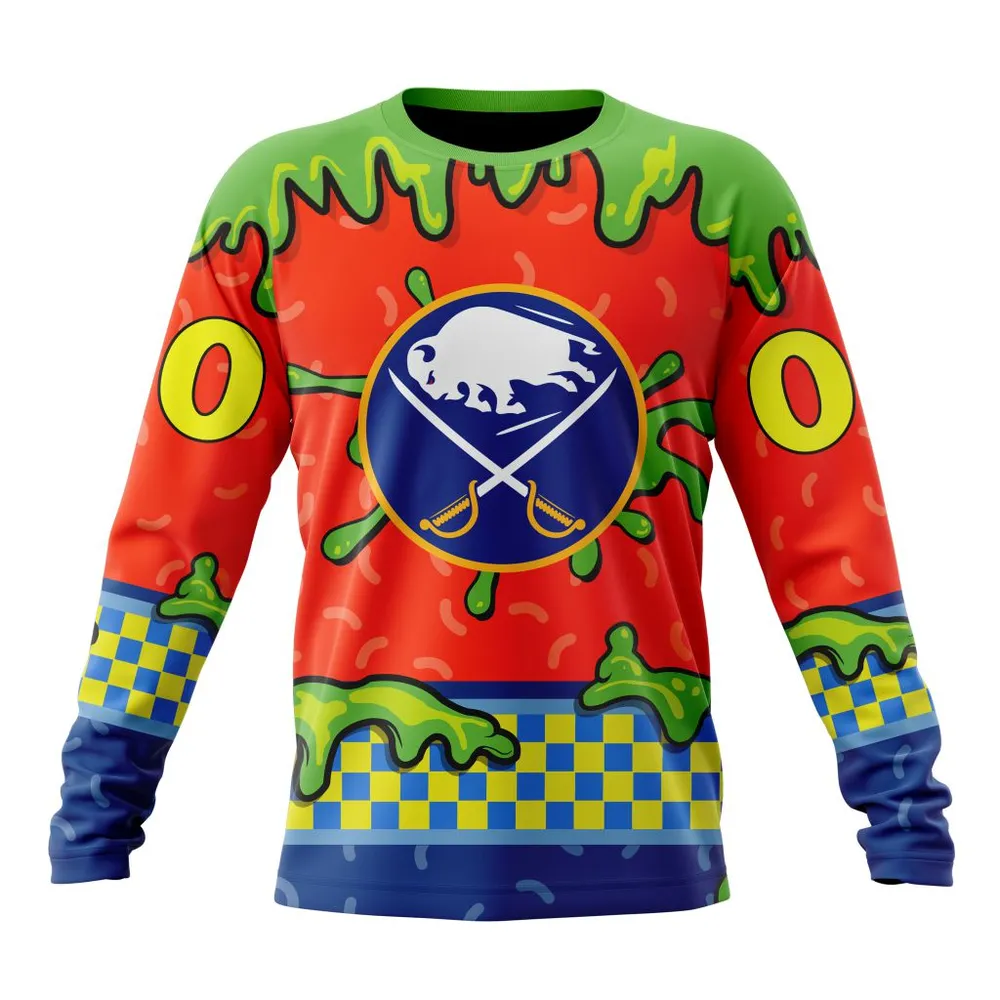 NHL Buffalo Sabres Special Nickelodeon Design St2301 Long Sleeved Sweatshirt 